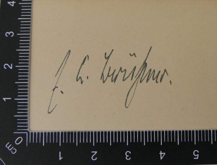 - (Brühler, Ernst Christoph), Von Hand: Autogramm; 'E.C. Brühler'. 