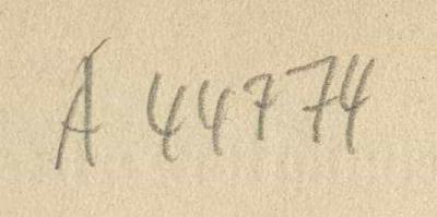 - (Zentralstelle für Wissenschaftliche Altbestände), Von Hand: Nummer; 'A 44774
'. 