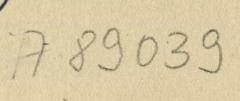- (Zentralstelle für Wissenschaftliche Altbestände), Von Hand: Nummer; 'A 89039
'. 