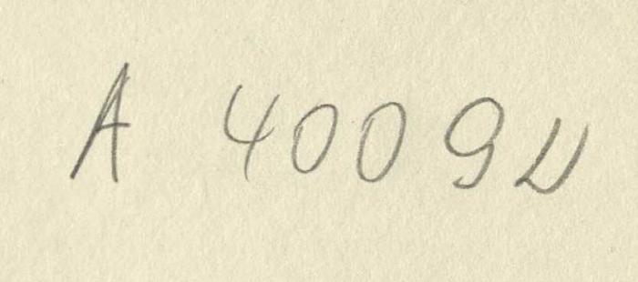 - (Zentralstelle für Wissenschaftliche Altbestände), Von Hand: Nummer; 'A 40092
'. 