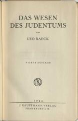 Z-1216 : Das Wesen des Judentums (1926)