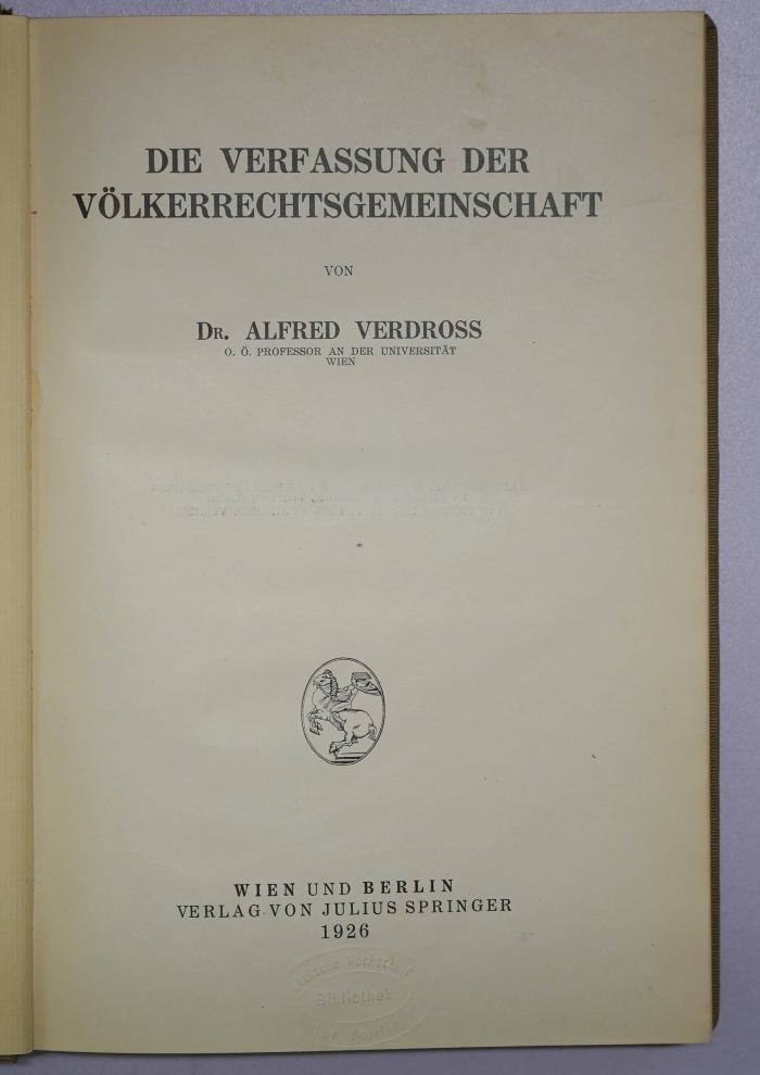 E 514 : Die Verfassung der Völkerrechtsgemenschaft (1926)
