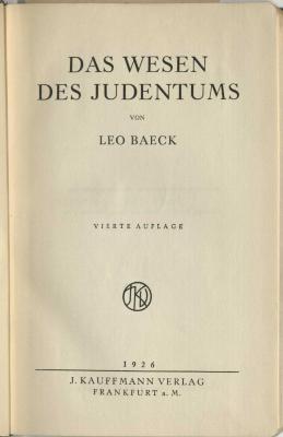 Z-1216 : Das Wesen des Judentums (1926)
