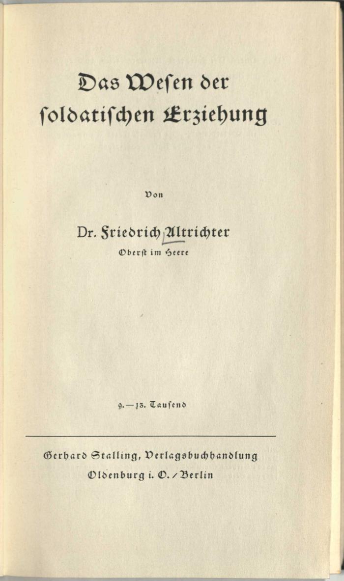 Z-1321 : Das Wesen der soldatischen Erziehung (1938)