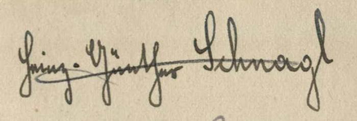 -, Von Hand: Autogramm; 'Ining-Günther Schnagl
'