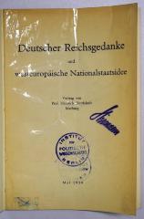 D 04 158 : Deutscher Reichsgedanke und westeuropäische Nationalstaatsidee (1939)