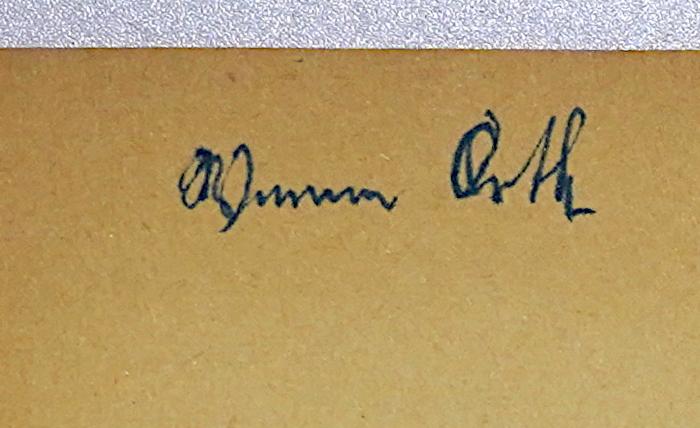 D 04 117 : Von Freiheit und Vaterland (1910);-, Von Hand: Autogramm, Name; 'Werner Orth'