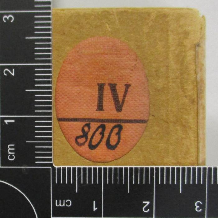 -, Etikett: Signatur; 'IV 800'