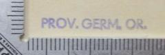 - (Jesuiten. Ostdeutsche Provinz), Stempel: Name, Berufsangabe/Titel/Branche, Ortsangabe; 'Prov. Germ. Or.'.  (Prototyp)