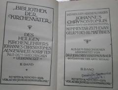 Uk 202 3 2.Ex.: Des heiligen Kirchenlehrers Johannes Chrysostomus ausgewählte Schriften. Kommentar zum Evangelium des Hl. Matthäus. III. Band (1916)