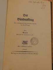 F 1 - 54 x-1 : Der Bündniskrieg : eine militärpolitisch operative Studie (1937)