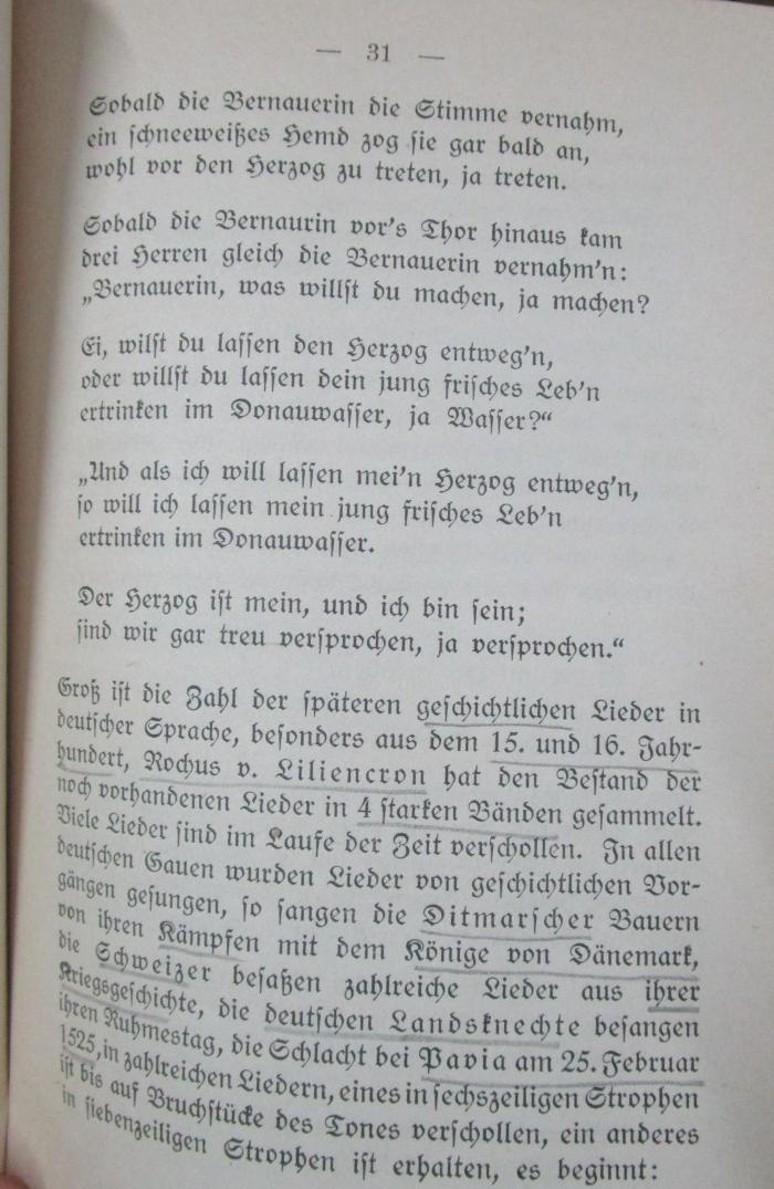 III 3482 2.Ex.: Das deutsche Volkslied : Hilfsbüchlein für den deutschen Unterricht (1917);- (unbekannt), Von Hand: Annotation. 