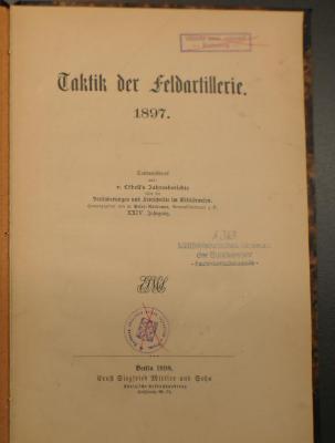 A 363 : Taktik der Feldartillerie : 1897 (1897)