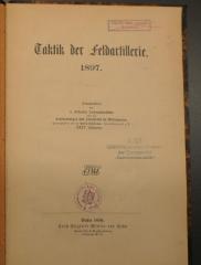 A 363 : Taktik der Feldartillerie : 1897 (1897)