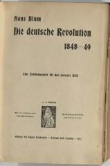 Angress 0108 : Die deutsche Revolution 1848 - 49 : eine Jubiläumsgabe für das deutsche Volk ; mit 256 authentischen Faksimilebeilagen, Karikaturen, Porträts und Illustrationen (1897)