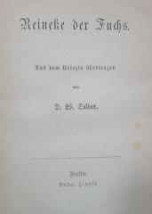 III 6276 3.Ex.: Reineke der Fuchs (o.J.)