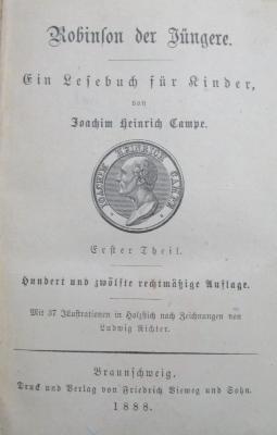 III 8496 aab: Robinson der Jüngere : Ein Lesebuch für Jüngere (1888)