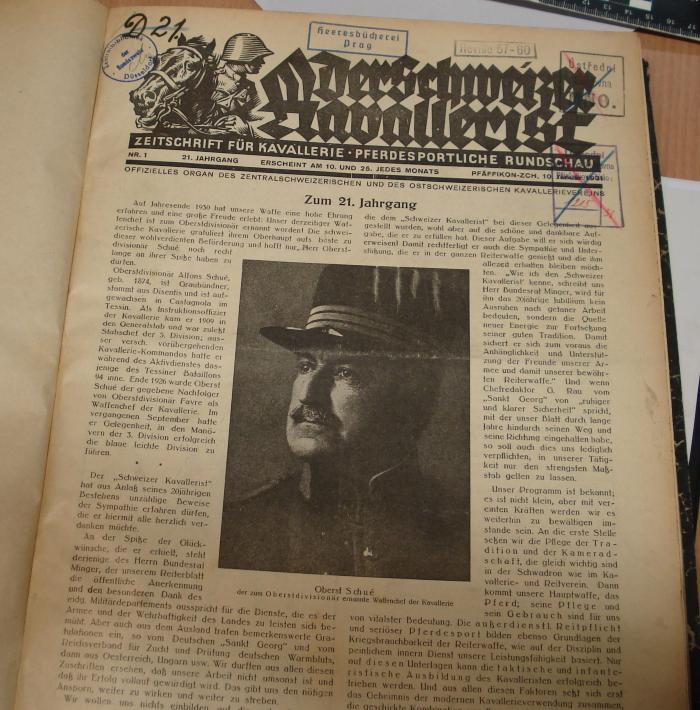 71 14 0884 : Schweizer Kavallerist : Zeitschrift für Pferdesport und Pferdezucht (1931)
