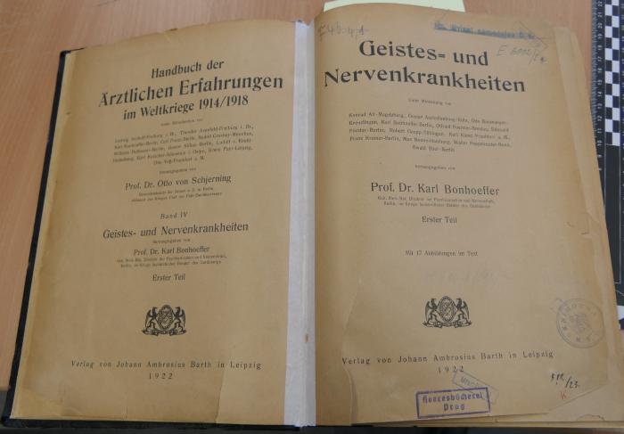 7137-41 : Handbuch der ärztlichen Erfahrungen im Weltkriege 1914/1918 : Geistes- und Nervenkrankheiten (1922)