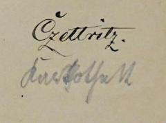 -, Von Hand: Autogramm, Name; 'Czettritz.'