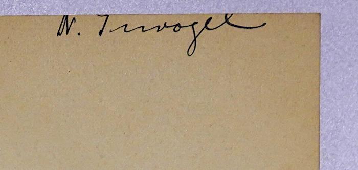 D 072 Den : Denkschrift zur Lage der Provinz Ostpreußen (1925);-, Von Hand: Autogramm, Name; 'N. Imvogel'