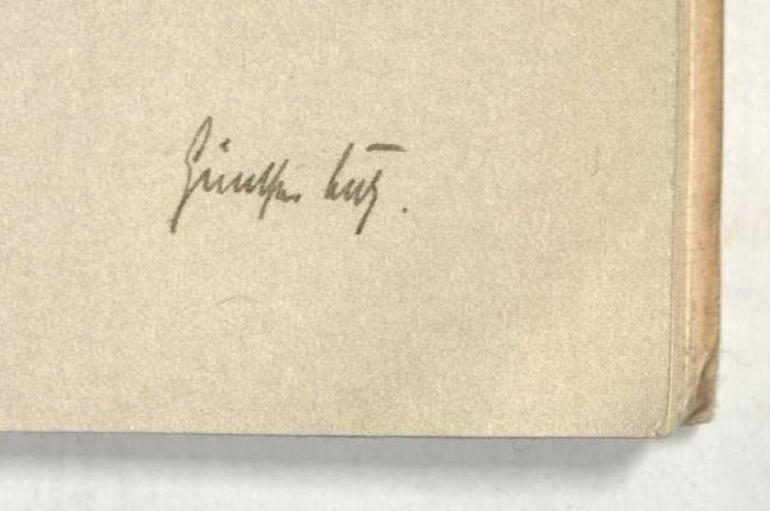 -, Von Hand: Autogramm; 'Günther Hug'