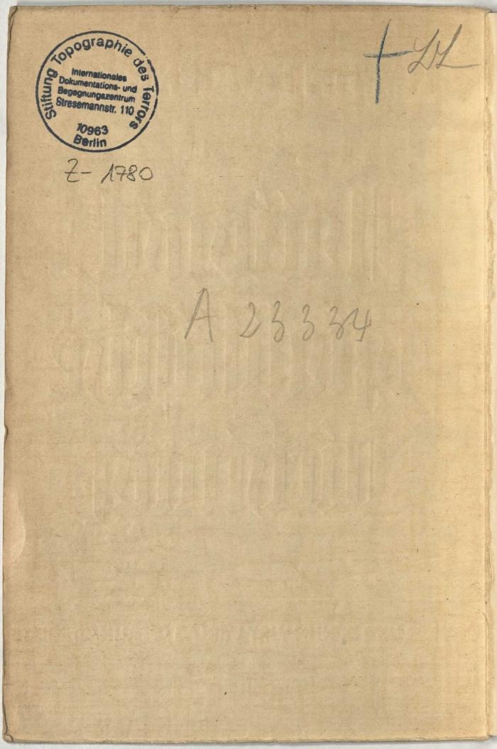 - (Zentralstelle für Wissenschaftliche Altbestände), Von Hand: Nummer; 'A 23334'. 