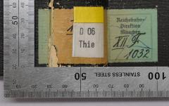 - (Reichsbahndirektion München), Etikett: Berufsangabe/Titel/Branche; 'Reichsbahn=Direktion München XII F. 1032'. 