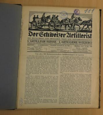71 14 0716 : Schweizer Artillerist : Zeitschrift für Artillerie und Motorwagendienst (1930)