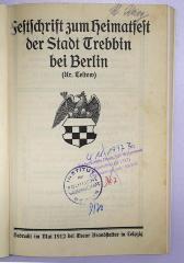 D 07 Fes : Festschrift zum Heimatfest der Stadt Trebbin bei Berlin (Kr. Teltow) (1912)