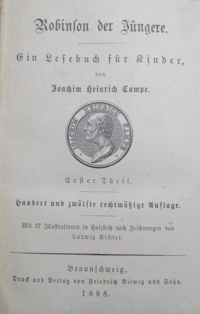 III 8496 aab: Robinson der Jüngere : Ein Lesebuch für Jüngere (1888)