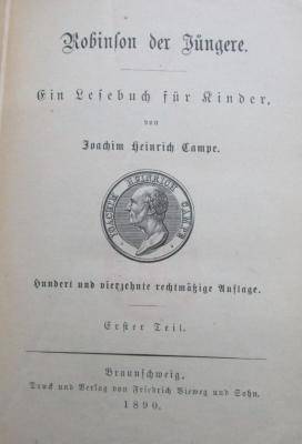 III 8496 aad 1.2.: Robinson der Jüngere : Ein Lesebuch für Kinder (1890)