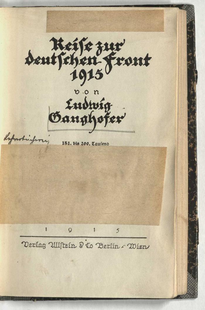 Z-1932 : Reise zur deutschen Front 1915 (1915)