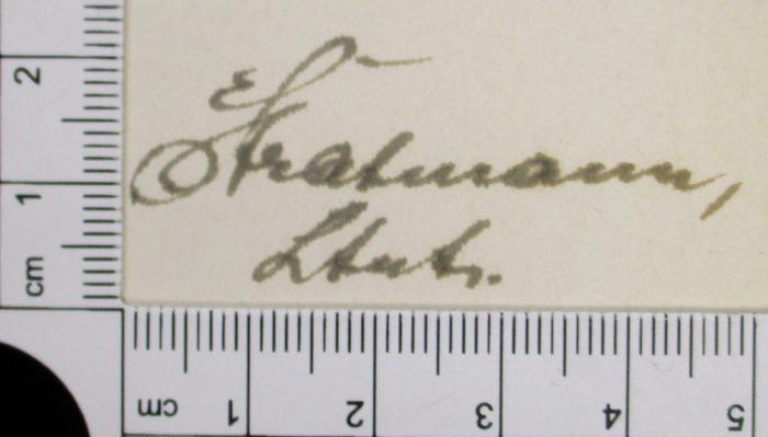 -, Von Hand: Autogramm; 'Stratmann Ltuh.'