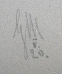 - (M., G.), Von Hand: Initiale, Nummer, Datum; 'GM
V.
20.'. 