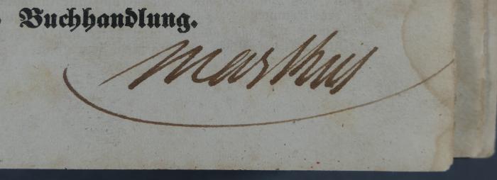 - (Markus), Von Hand: Name, Exlibris, Autogramm; 'Markus'. 