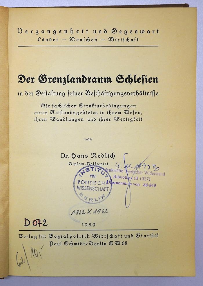 D 072 Red : Der Grenzlandraum Schlesien (1939)