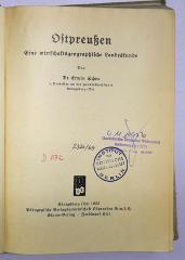 D 072 Scheu : Ostpreußen (1936)