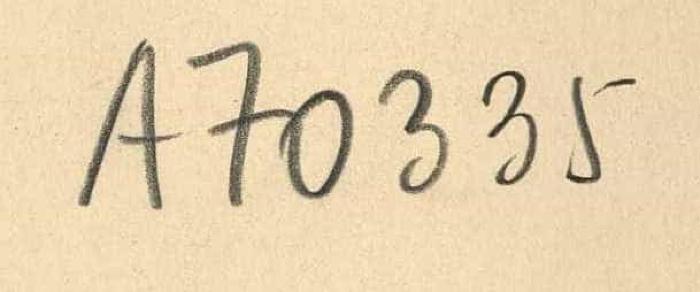 - (Zentralstelle für Wissenschaftliche Altbestände), Von Hand: Nummer; 'A 70335'. 
