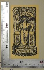 - (Feller, Gaston), Etikett: Exlibris, Name; 'Exlibris Gaston Feller'.  (Prototyp)