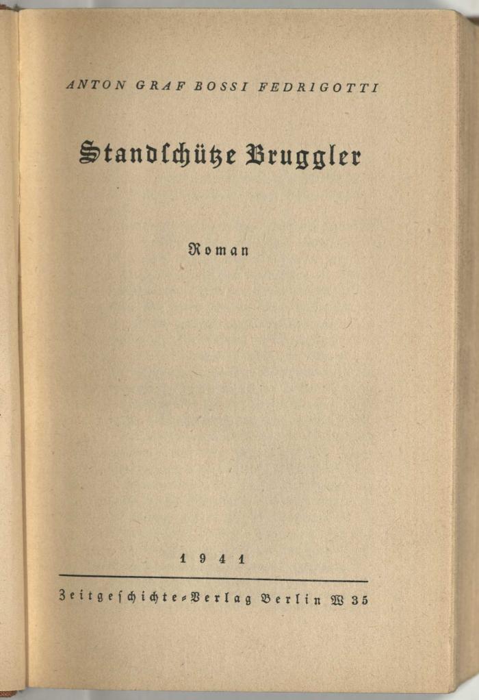 Z-1992 : Standschütze Bruggler : Roman (1941)