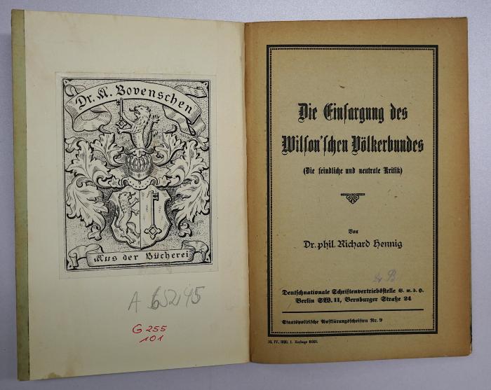 G 255 101 : Die Einsargung des Wilson'schen Völkerbundes. (1920)