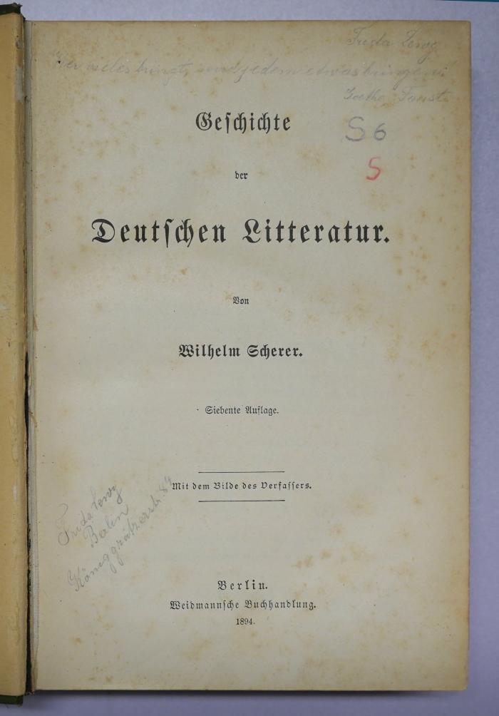 S 6 : Geschichte der Deutschen Literatur. (1894)