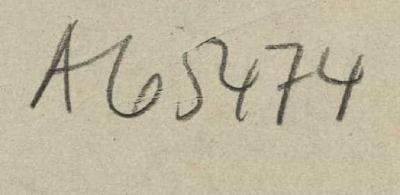 - (Zentralstelle für Wissenschaftliche Altbestände), Von Hand: Nummer; 'A 65474'. 