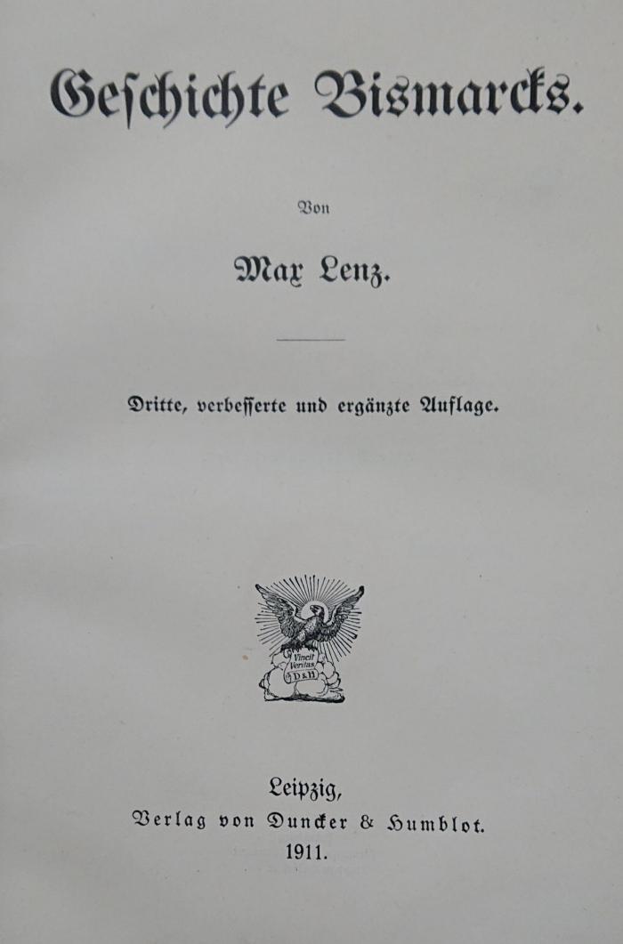 I 10511 c: Geschichte Bismarcks (1911)