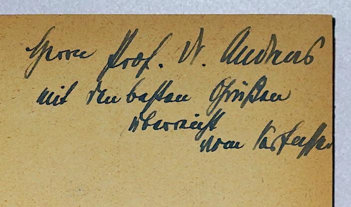 D 09 Gas(2) : L'Allemagne (1939);- (Gassert, Karl Georg;Andreas, Willy), Von Hand: Widmung, Name; 'Herrn Prof. Dr. Andreas mit den besten Grüßen überreicht vom Verfasser'. 