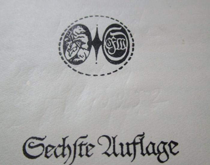 III 63915 f 9: Sämtliche Schriften und Dichtungen. Neunter Band (1912);- (unbekannt), Radiert / Rasiert: Nummer; '[...]
10952'. 