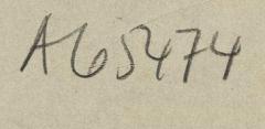 - (Zentralstelle für Wissenschaftliche Altbestände), Von Hand: Nummer; 'A 65474'. 