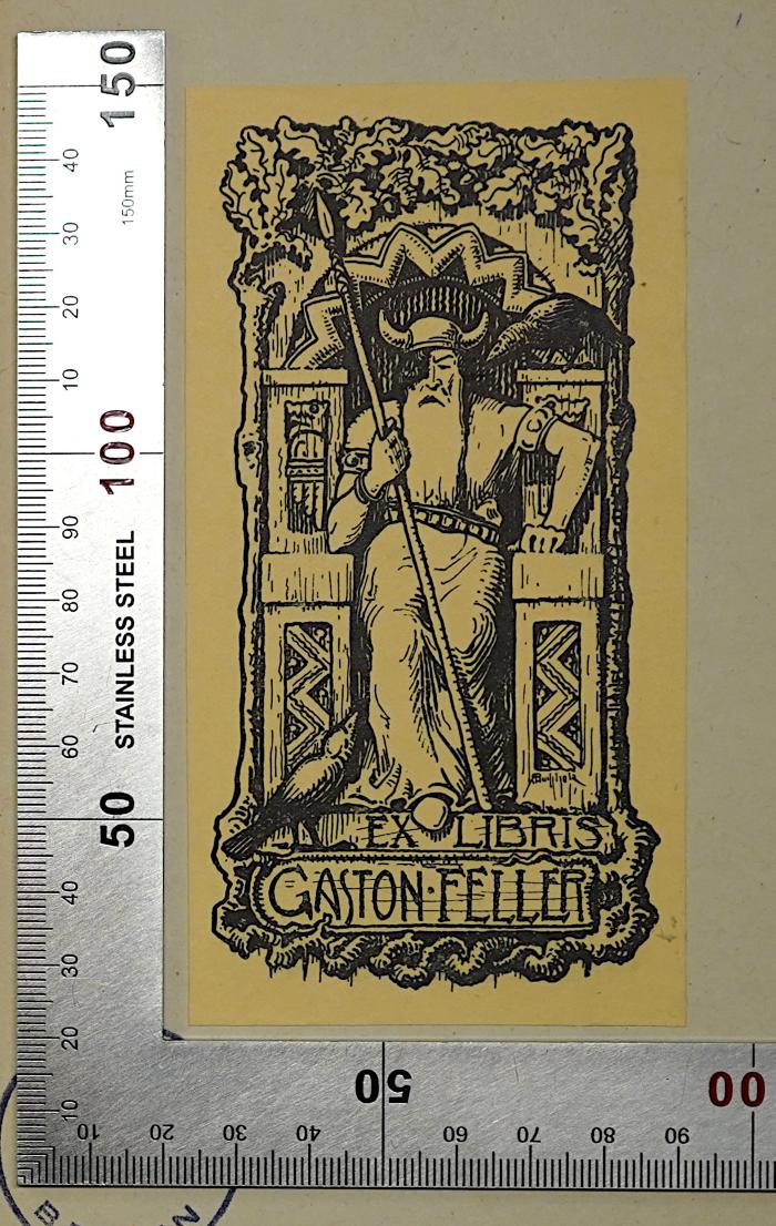 G 252 Fri-1;G 252 Fri-2,1 und 2,2 ; ;: Das Zeitalter des Imperialismus. 1884 - 1914 (1919);- (Feller, Gaston), Etikett: Exlibris, Name; 'Exlibris Gaston Feller'.  (Prototyp)