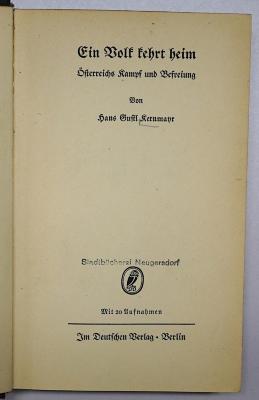 G 33b 253 : Ein Volk kehrt heim (1938)
